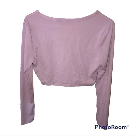 Shein Solid Purple Crop Top with Button Up Detail - Picture 8 of 11